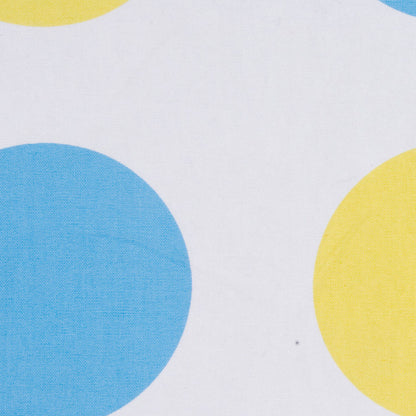 Off-White/Maize/Sky Blue Polka Dots Canvas Detail