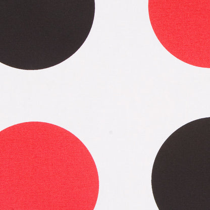 Off-White/Black/Primary Red Polka Dots Canvas Detail