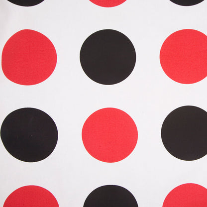 Off-White/Black/Primary Red Polka Dots Canvas