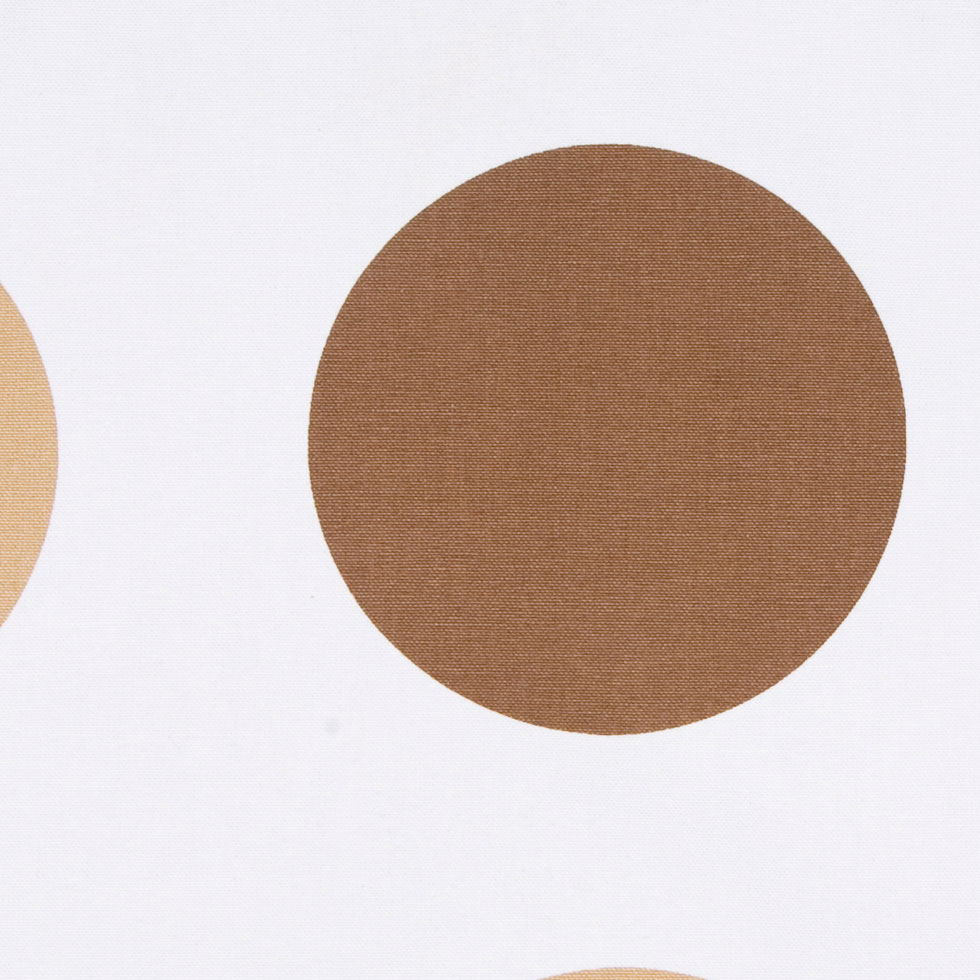 Off-White/Chocolate/Tan Polka Dots Canvas Detail