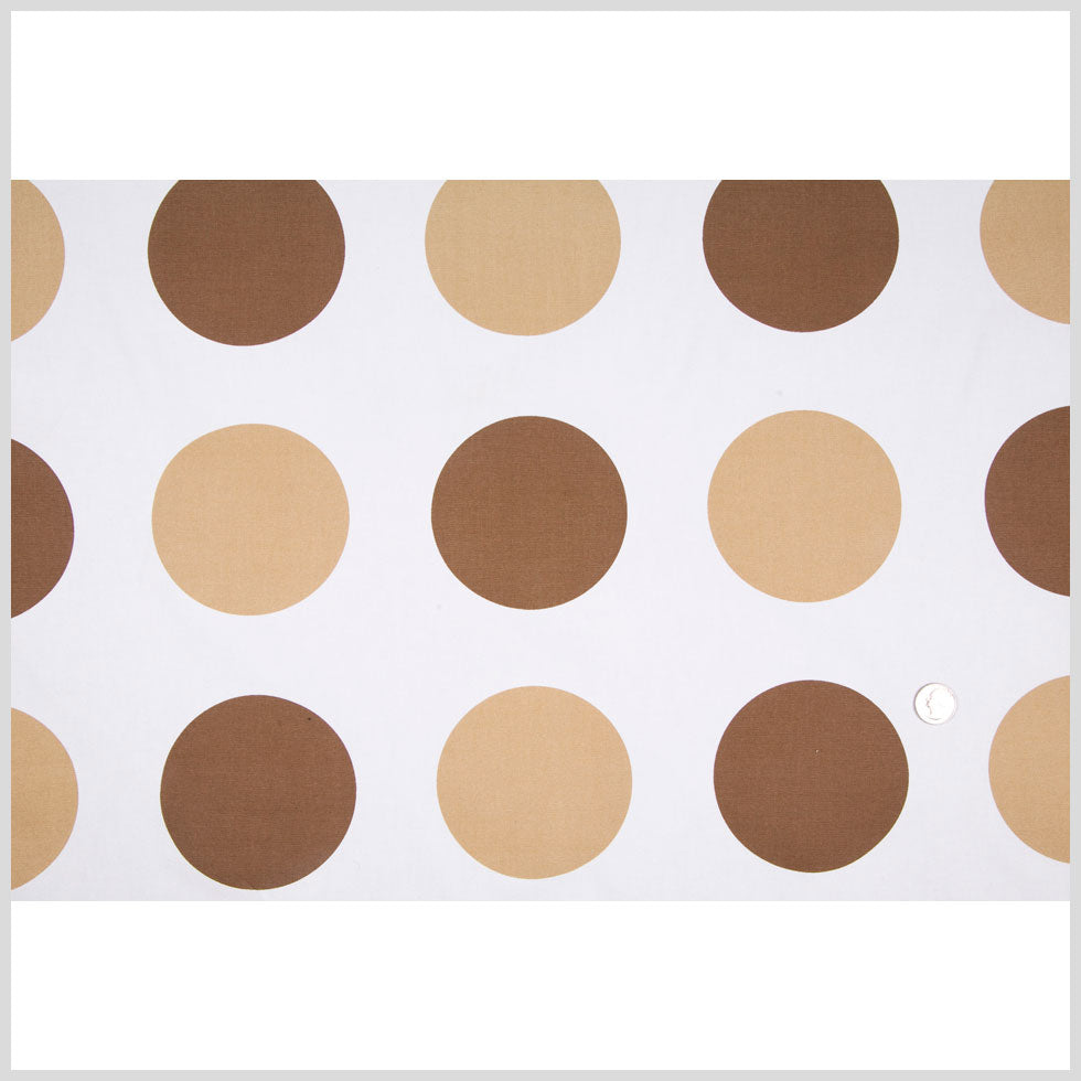 Off-White/Chocolate/Tan Polka Dots Canvas Full