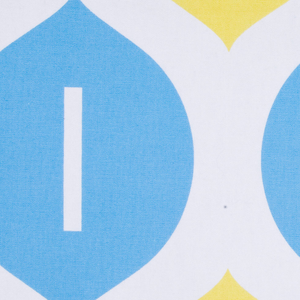 Off-White/Maize/Sky Blue Geometric Canvas Detail