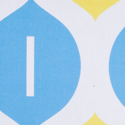Off-White/Maize/Sky Blue Geometric Canvas Detail