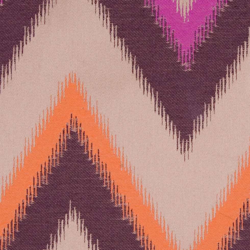Magenta/Chocolate/Pumpkin/Beige Zig Zag Woven Detail