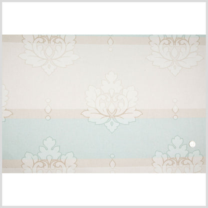 Beige/Taupe/Tiffany Blue Stripes Canvas Full