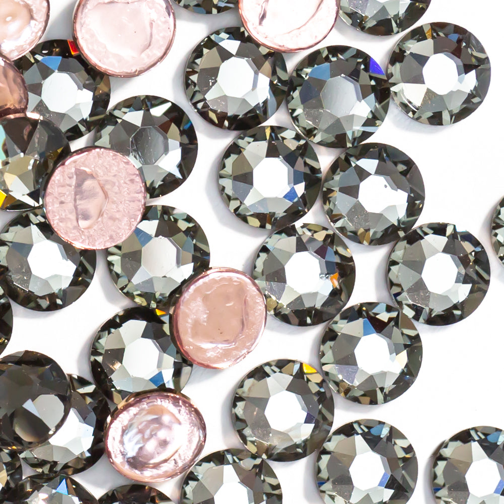 Black Diamond Hotfix Swarovski Rhinestones Folded