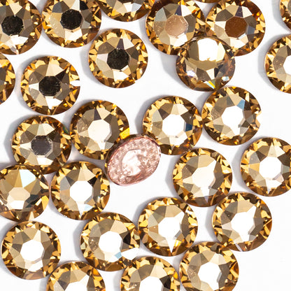 Light Colorado Topaz Hotfix Swarovski Rhinestones Folded