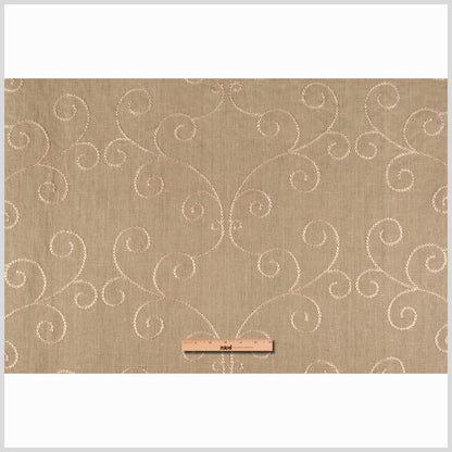 Natural Beige Swirls Embr & Eyelet Full