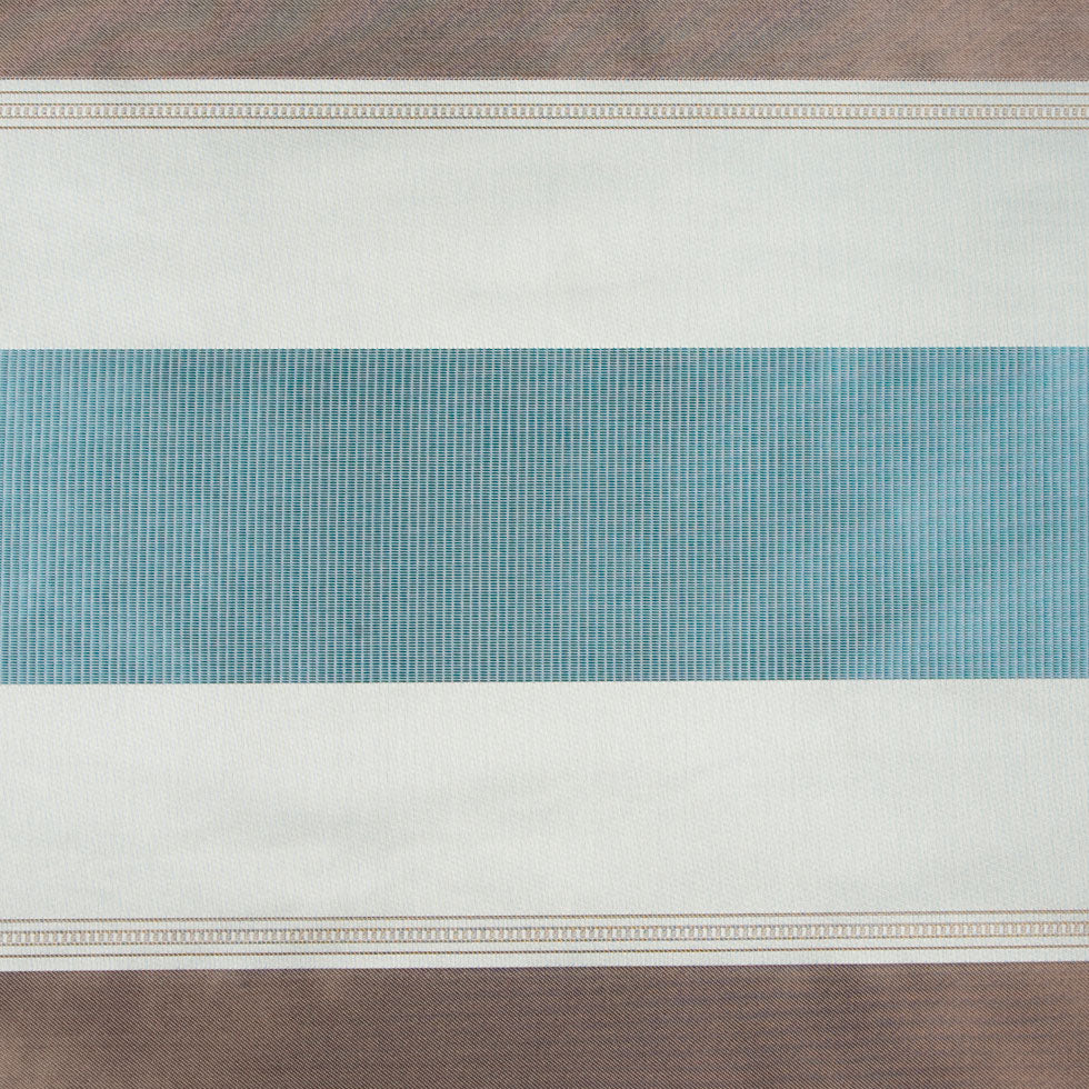 Turquoise/Taupe Stripes Woven Detail