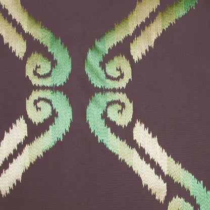 Chocolate/Grass/Citron Swirls Embr & Eyelet Detail