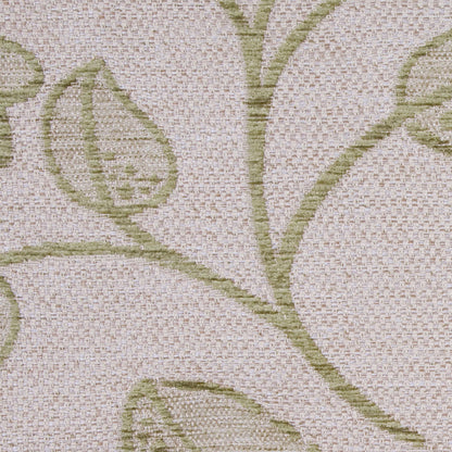 Beige/Olive Floral Chenille Detail