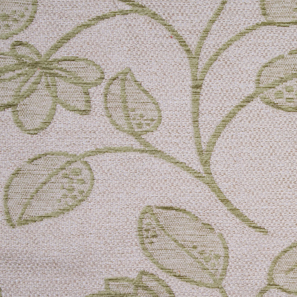 Beige/Olive Floral Chenille