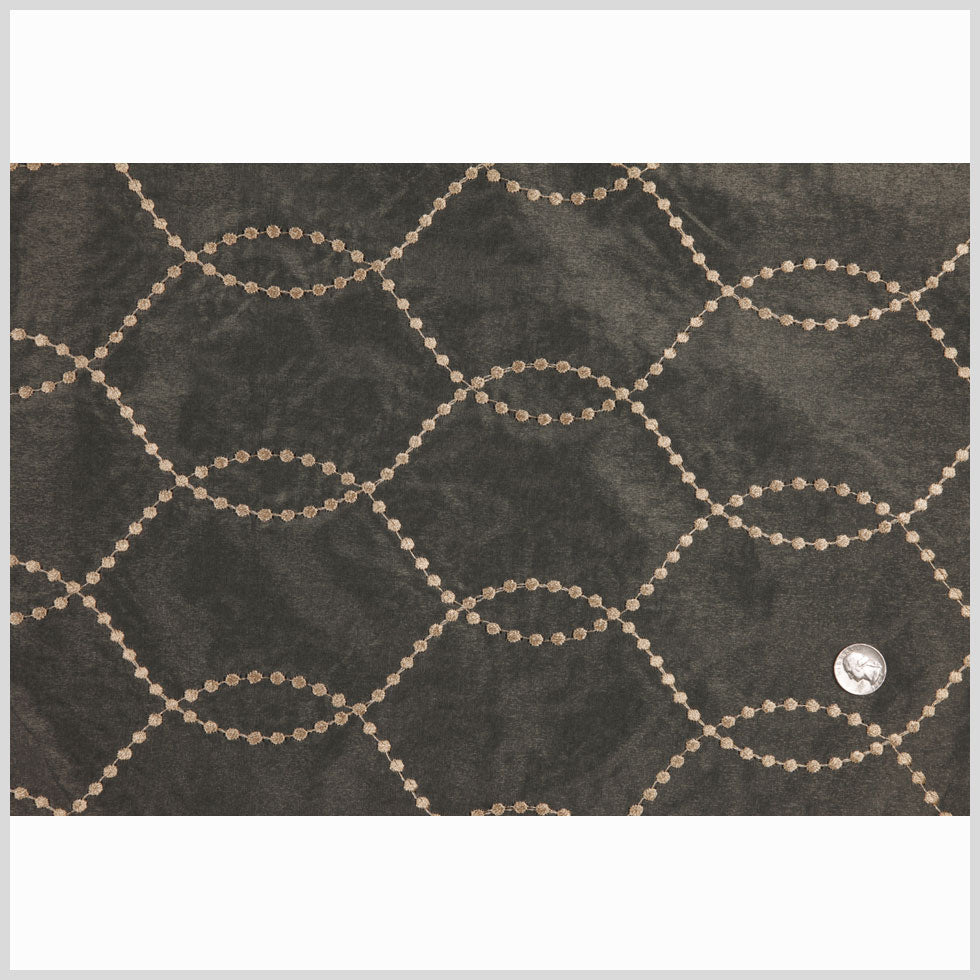 Antique Gold Polka Dots Sheer Full