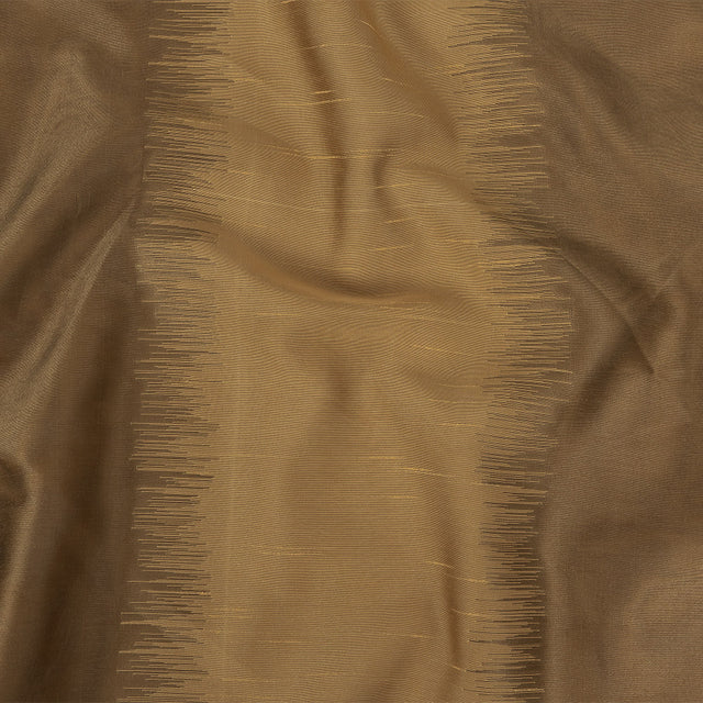 Antique Gold Ikat Stripes Organza and Dupioni Jacquard
