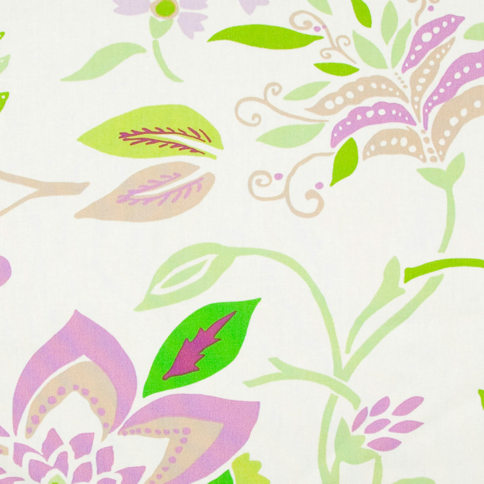 Cream & Purple Floral Poplin Detail