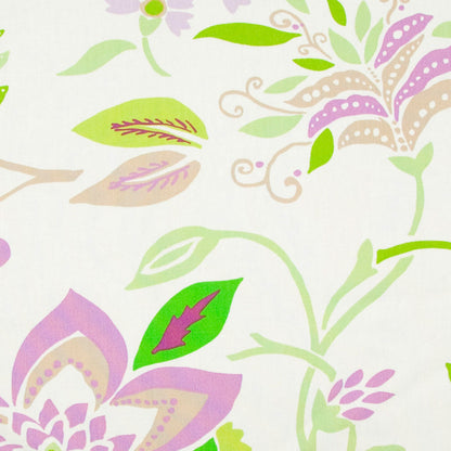 Cream & Purple Floral Poplin Detail