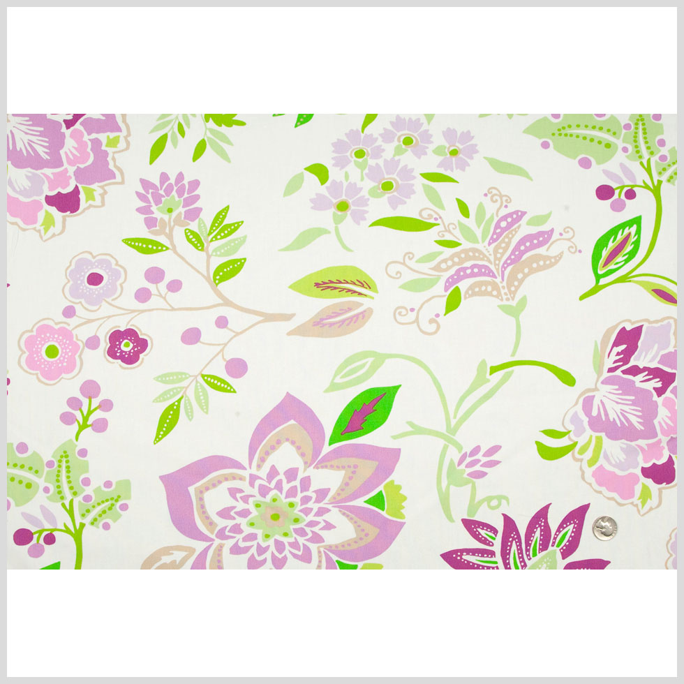 Cream & Purple Floral Poplin Full