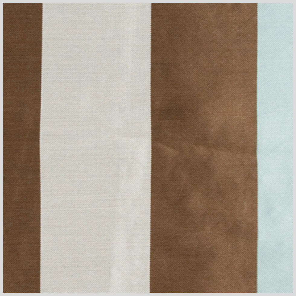 Silver/Chocolate/Silver Blue Stripes Woven Full