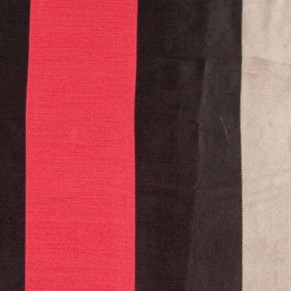 Black/Cranberry/Stone Stripes Woven Detail