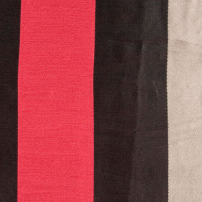 Black/Cranberry/Stone Stripes Woven Detail