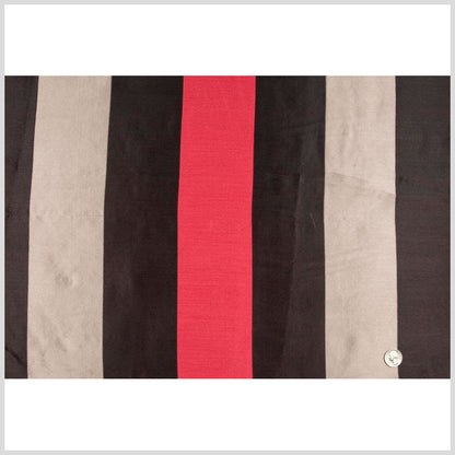 Black/Cranberry/Stone Stripes Woven Full