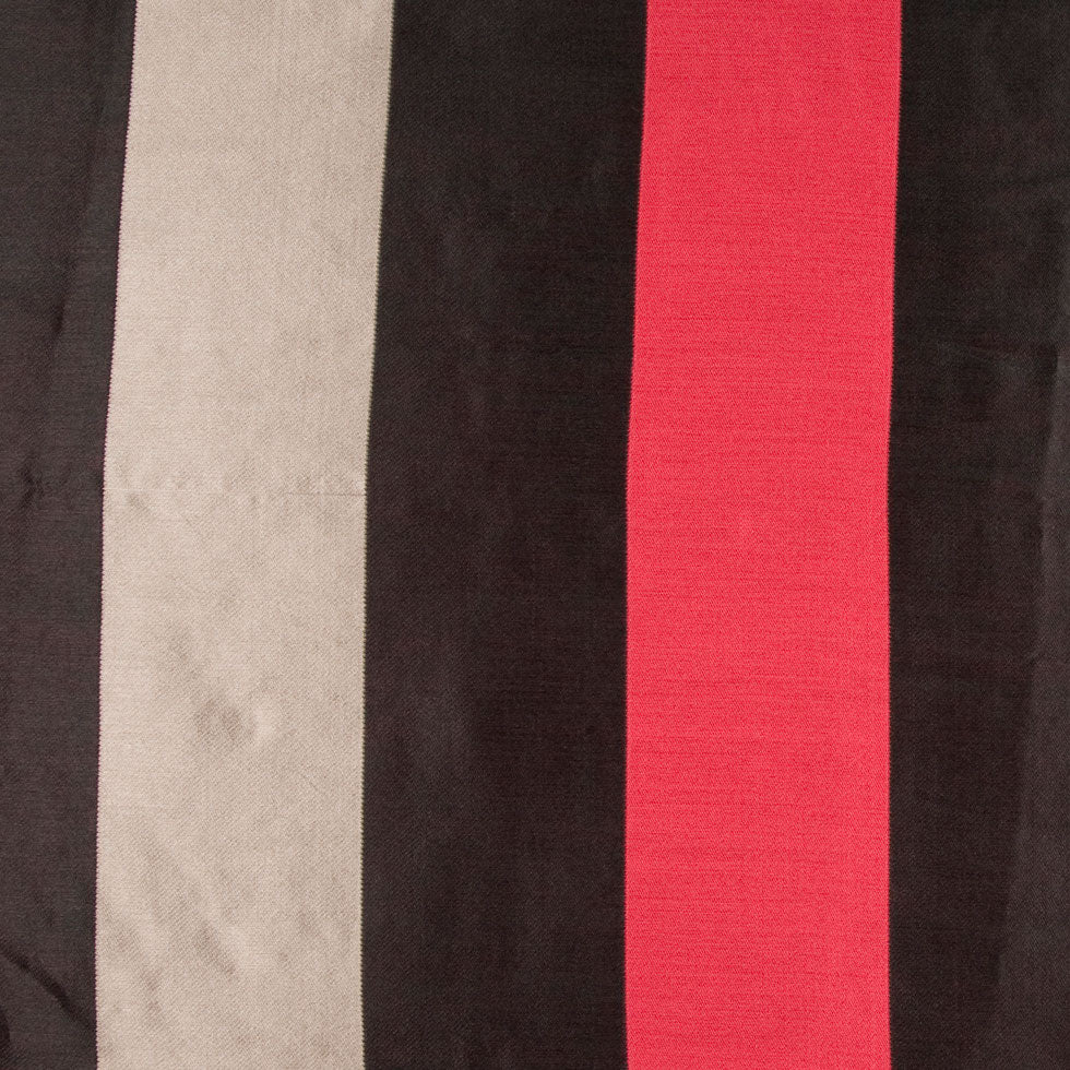 Black/Cranberry/Stone Stripes Woven