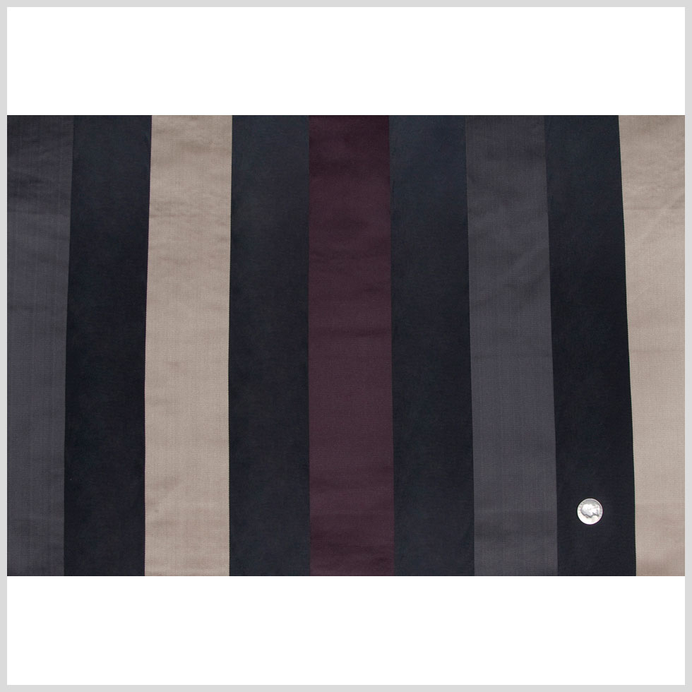 Black/Deep Plum/Dirty Beige Stripes Woven Full