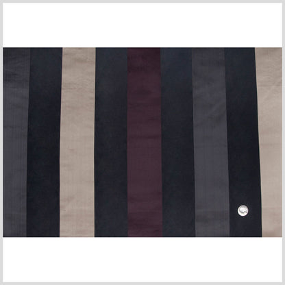 Black/Deep Plum/Dirty Beige Stripes Woven Full