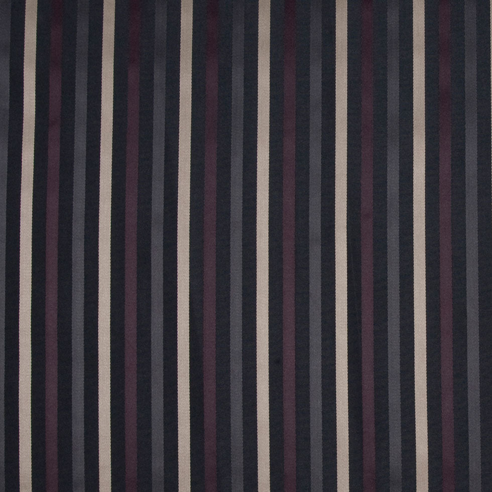 Black/Deep Plum/Dirty Beige Stripes Woven