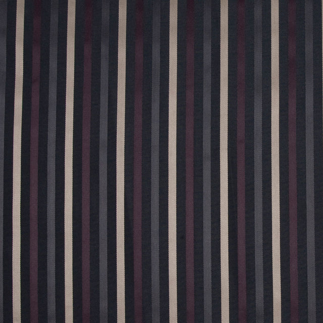 Black/Deep Plum/Dirty Beige Stripes Woven