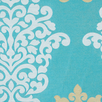 Aqua Damask Brocade Detail