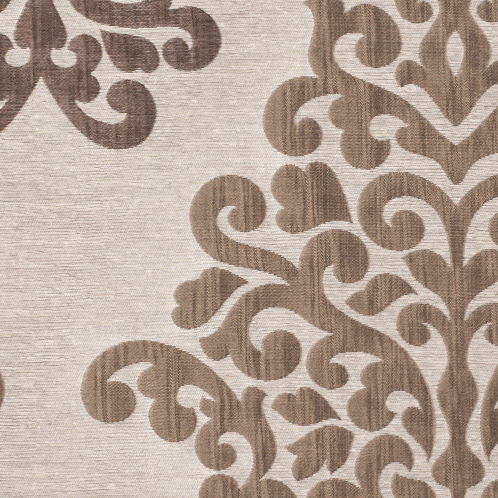 Cream/Chocolate Damask Brocade Detail