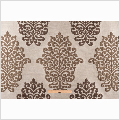 Cream/Chocolate Damask Brocade Full