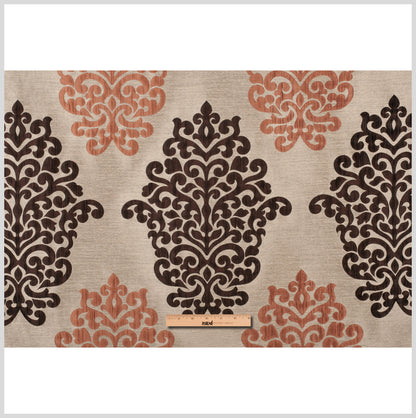 Cappuccino/Terracotta/Chocolate Damask Brocade Full
