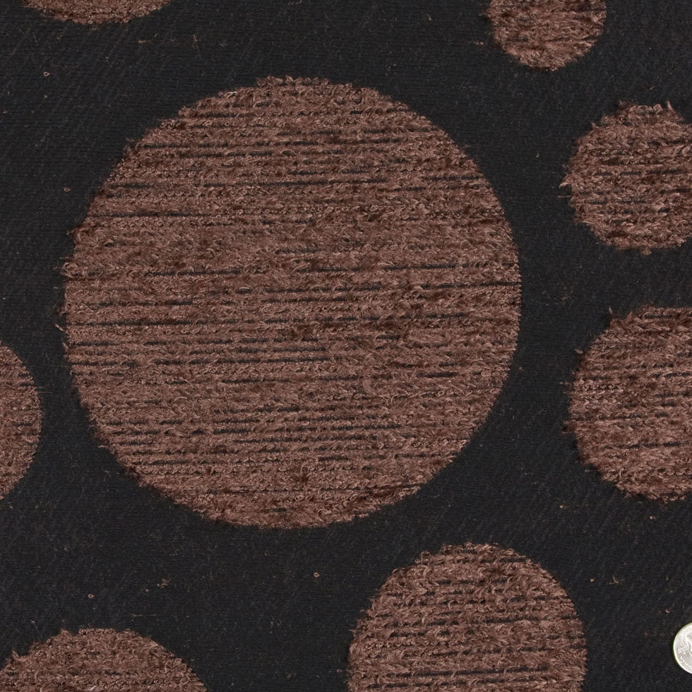 Black/Brown Polka Dots Woven Detail