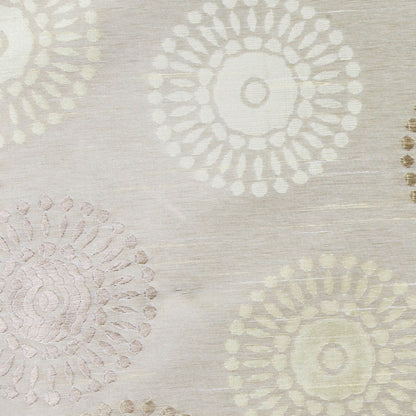 Citra Green/Victorian Gold/Cream Floral Shantung   /Dupioni Detail