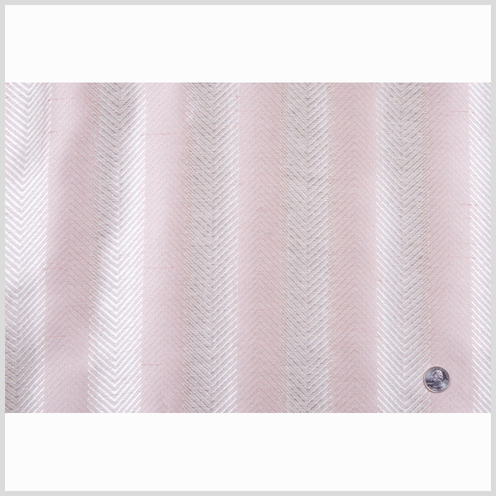 Baby Pink/Cream Stripes Shantung   /Dupioni Full