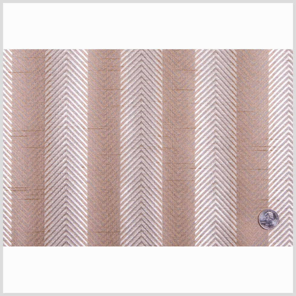Bronze/Candlelight Glow Silver Stripes Shantung   /Dupioni Full