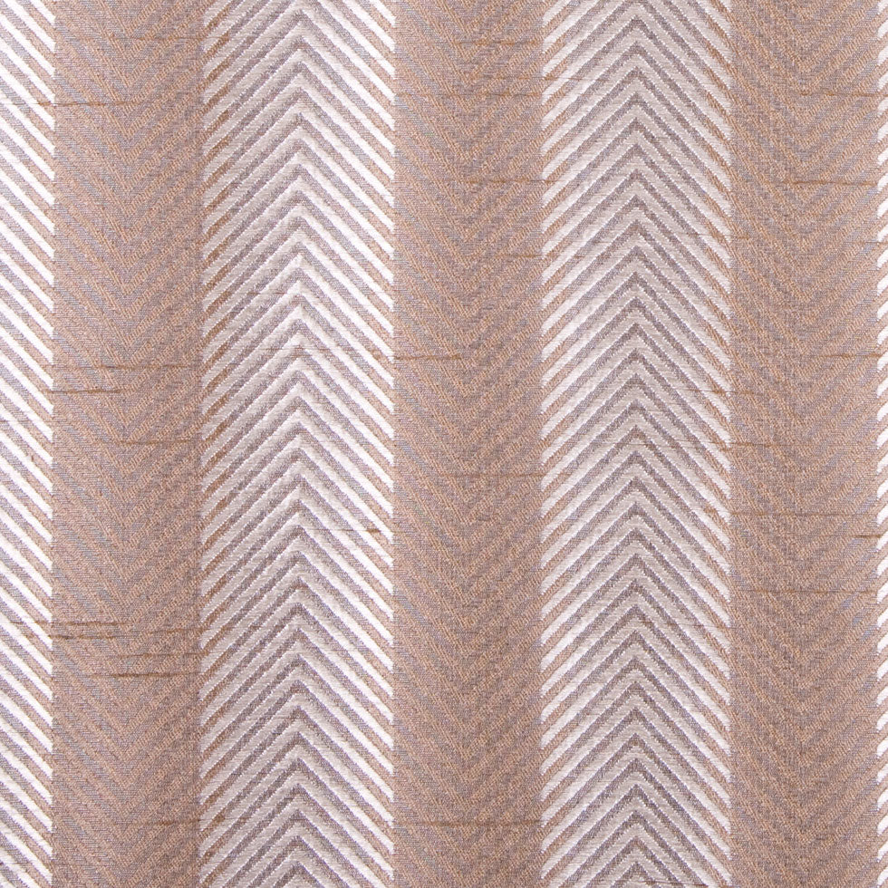 Bronze/Candlelight Glow Silver Stripes Shantung   /Dupioni