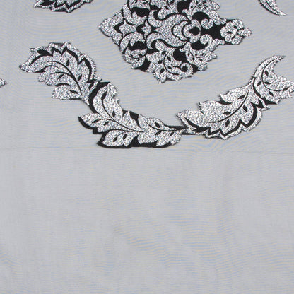 Black/Silver Damask Sheer Detail