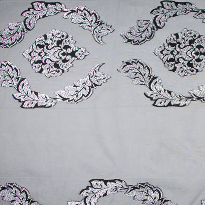 Black/Silver Damask Sheer