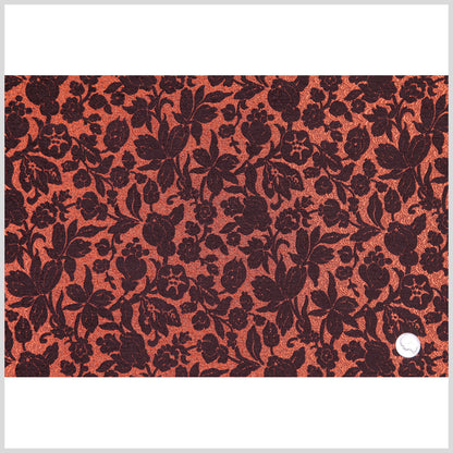 Chocolate/Orange Floral Woven Full