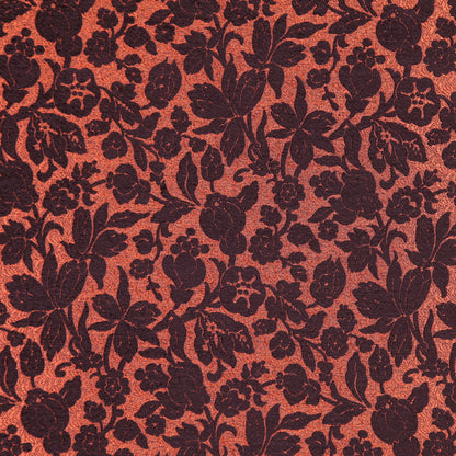 Chocolate/Orange Floral Woven