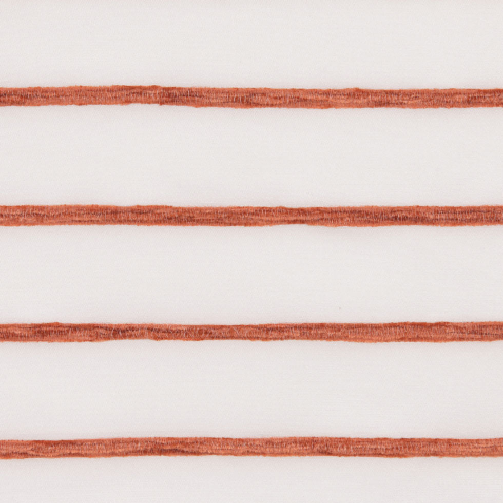 Ivory/Orange Stripes Striped Sheer Detail