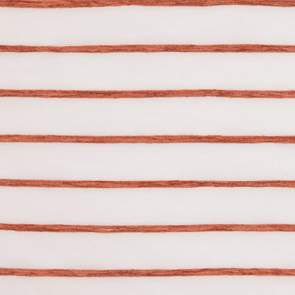 Ivory/Orange Stripes Striped Sheer