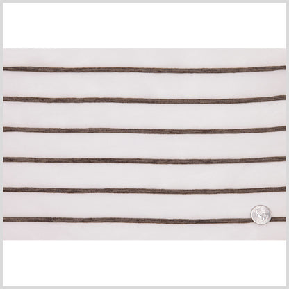 Ivory/Chocolate Stripes Striped Sheer Full