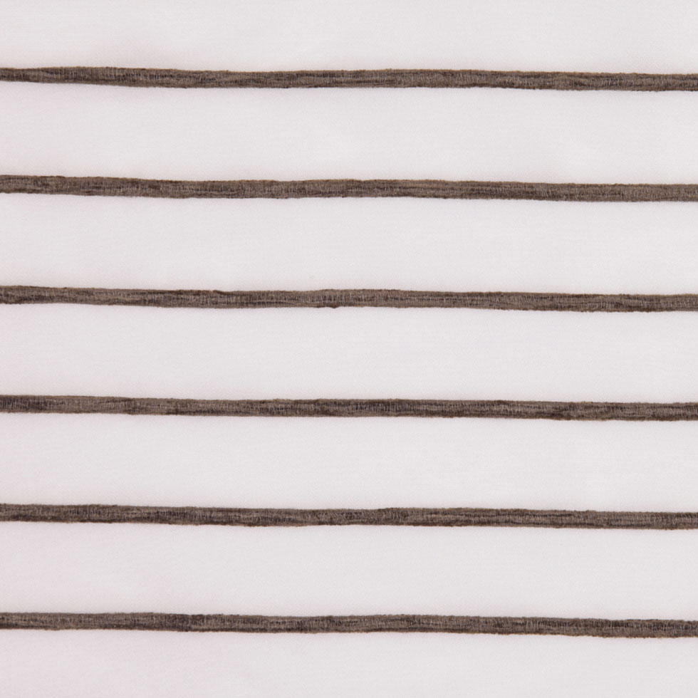 Ivory/Chocolate Stripes Striped Sheer