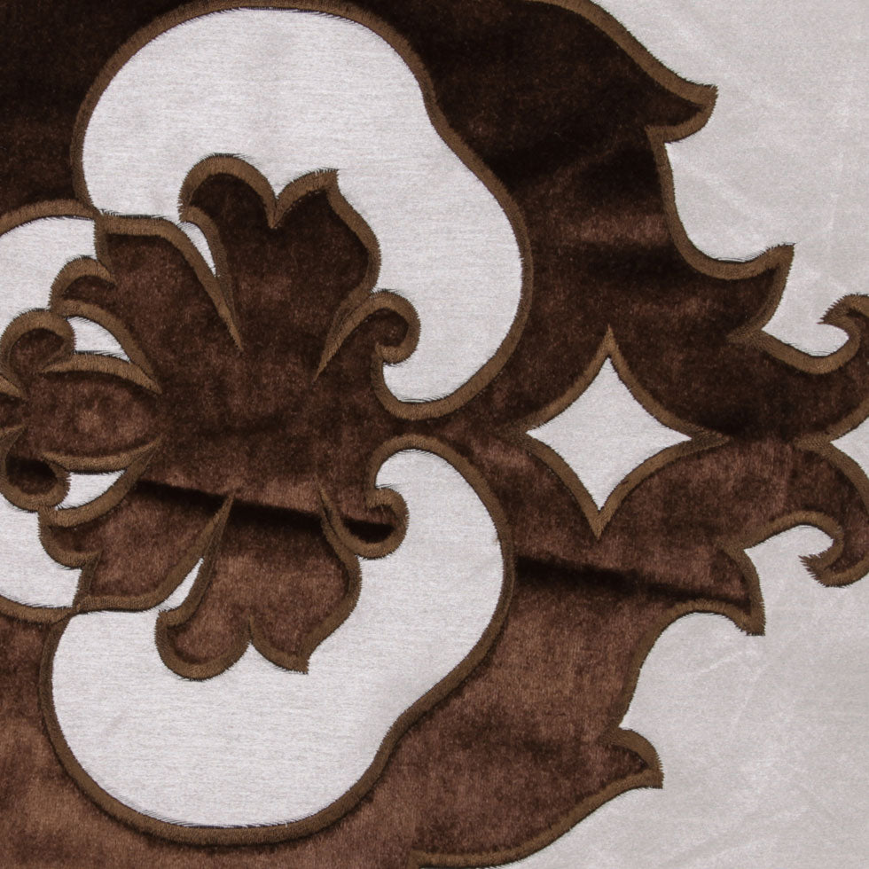 Brown/Cream Floral Velvet Detail