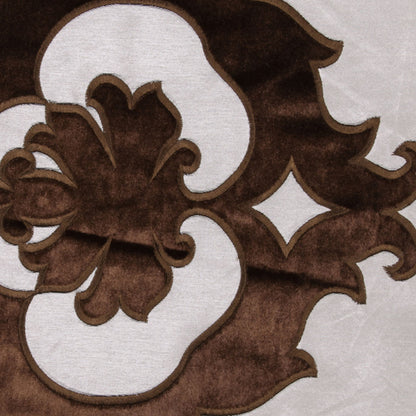 Brown/Cream Floral Velvet Detail