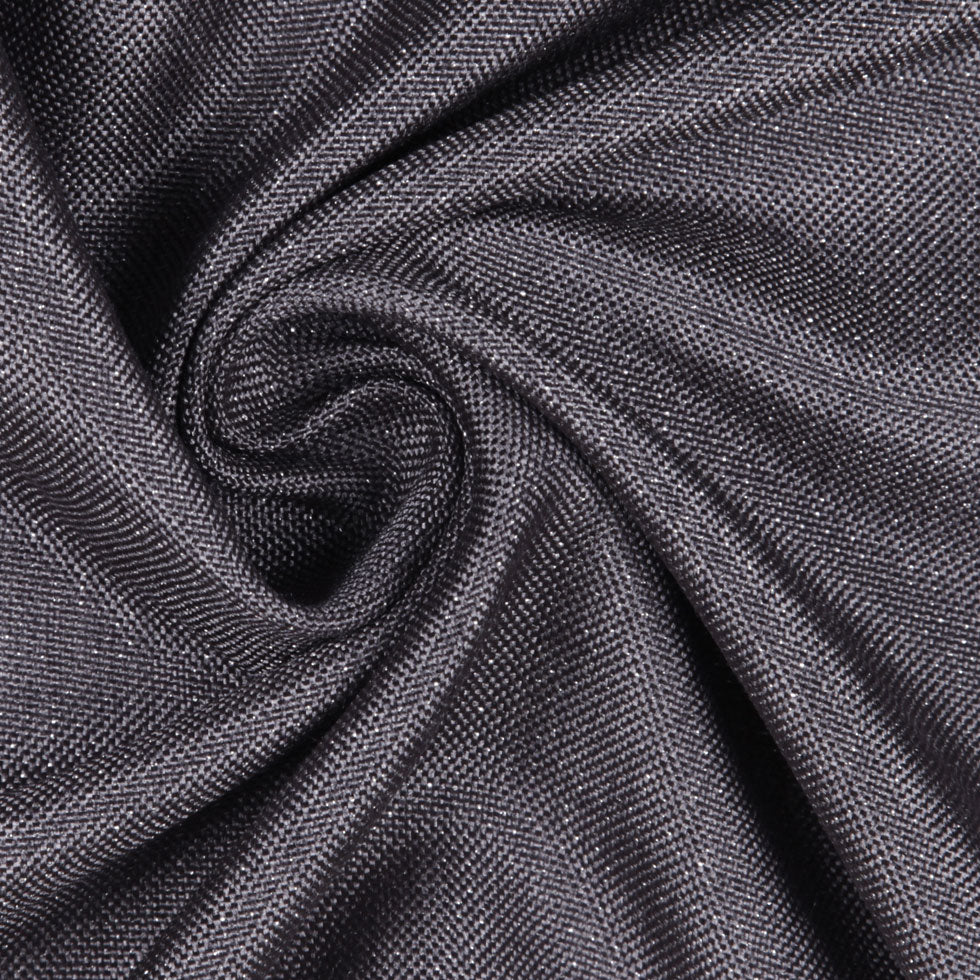CharcoalMetallic Silver Solid Linen Lame Detail